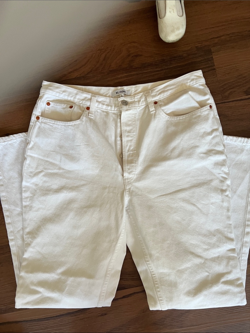 Re/Done womens White Denim Jeans